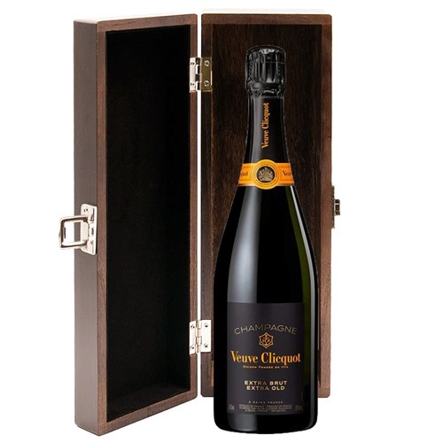 Veuve Clicquot Extra Brut Extra Old Champagne 75cl in Elm Wood Gift Box